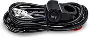 Light Bar W G Harn Kit, 180W 3 Leads 16 Awg Cycle W G Harn with 12V 40A Relay and Control Switch for Switching Between Different Modes Black