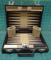 Backgammon Classic Strategy Game Portable Travel Case 15in Overall Board Length