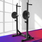 Squat Rack Weight Lifting Barbell Bar Adjustable Stand Gym Exercise Equipment