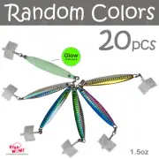 20pcs 1.5oz Colt Sniper jig 42g Vertical jig 3561D-DT MUSTAD Hook Random Colors