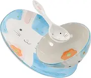 Hoement 4 Piece Rabbit Bowl Plate Set Toddler Dishware Set Ceramic Bowl Dishware