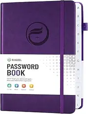 Password Book with Alphabetical Tabs, Hardcover Password Keeper, Password Notebook Organizer for Computer and Internet Address Website Login, Gifts for Home and Office, 5.3''x 7.7''- Purple