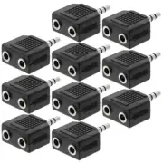 10 Pcs 3.5mm 1/8 Stereo Male to 2 Dual Female Y Splitter Audio Adapter Connector