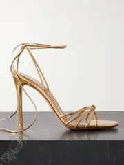 [Gianvito Rossi] Gianvito Rossi - 85 Lace-up Metallic Leather Sandals - Gold - IT41 IT 41 Gold