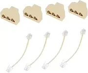 Vaguelly 4Pcs Telephone Junction Box Female to Female Phone Line Splitter Adapter Durable for Phone Network Testing and Wiring