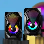 Surround Sound Speakers Wired for Desktop Computer Gaming Bass USB System LED