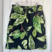 NWT Ann Taylor Palm Print Linen blend Floral Pencil Skirt size 14