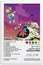 Meiluocan Kanye West Graduation Music Album Signature Poster Canvas Painting Wall Art Picture Home Decor Print For Bedroom Living Room Dorm Study Bar Office 12x18inch(30x45cm)