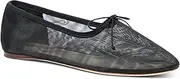 [UBWDU] Mesh Ballet Flats for Women Round Closed Toe Mary Jane Flats Ballerina Shoes with Bow, Black, 6