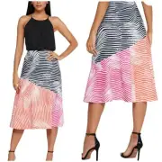 Ted Baker NWT Canddra Colorblock Animal Print Panel Midi Skirt Size 1 (US 0-2)
