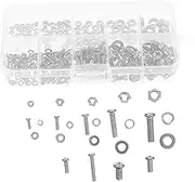 BESTYASH Zinc Alloy Fasteners Kit 320pcs Round Head Screws Bolts Washers for Construction Auto Repair Jobs