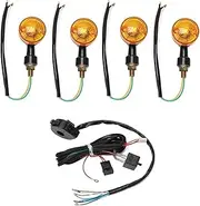 Motorcycle Indicators Turning For Y&AMAHA Motorcycle Universal Turn Signal Lamp Harness Set Handlebar Control Headlight Horn Switch Wire Harness(Harness With 4 Lamps)