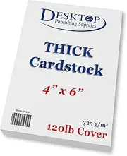 Thick Heavy Duty 120lb Cover Cardstock - 4" x 6" Bright White - 325gsm 15pt Thick Paper - Index, Flash & Post Card Stock (100 Sheets)