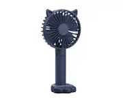 Usb Charged Handheld Mini Fan Nightlight With Mobile Bracket - Dark Blue