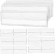 AUTSUPPL PVC Index Card Holders Adhesive Label Sleeves for Storage Bins Office Classroom Home Binder Stickers