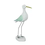 15 Inch Hand Carved White Painted Wood Bird Statue Home Coastal Decor Sculpture