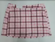 Lady Hagen Women's Size XXL Clubhouse Pink Plaid 16" Woven Pockets Skort