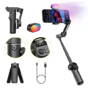 Gimbal Stabilizer for iPhone with RGB Magnetic Fill Light, Foldable Gimbal Bu...