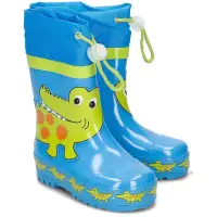 在飛比找momo購物網優惠-【Playshoes】天然橡膠中筒束口式兒童雨鞋-鱷魚(男女
