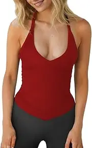 [Defal] Women's Sexy V-Neck Cold Shoulder Long Sleeve Blouse Shirt Slim Lace-Up Ribbed Stretchy T-Shirt Top