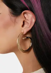 Gilded Poisonous Bite Hoop Earrings