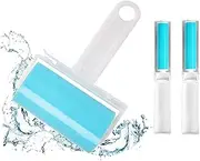 NUOBUT,Sticky Lint Roller 3 Pack, Reusable&Washable Lint Roller Pet Hair Remover Include Large and Small Size Cleaner for Clothes, Pet Hairs, Carseats
