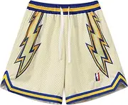 [DIOTSR] Mens Athletic Basketball Shorts, Mesh Casual Workout Running Graphic Shorts with Pockets