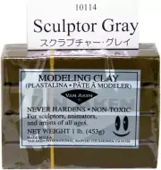 Van Aken Plastalina Modeling Clay Sculptor Gray 1 lb. bar