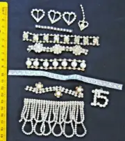 12 x Diamonte Encrusted Strips & Shapes For Decorating Craft Work