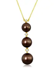 Le Vian Link'Ing 14K 0.10 ct. tw. Diamond & 8-11mm Pearl Pendant
