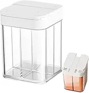 Salt and Pepper Shaker - 45ml Empty Spicee Bottles | Compartment Seasoning Shakers | Portable Shaker with Airtight Lid | Leakproof Space-Saving Clear Jar | Perfect for Camping Kitchen Travel