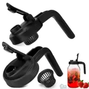 Mason Jar Pour Spout Lid, 2 Pack Wide Mouth Mason Jar Lids with Handle, Plast...