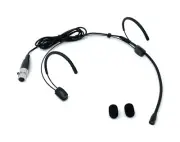 Double Earhook Headset Microphone for AKG/Samson Wireless Body Packs Black
