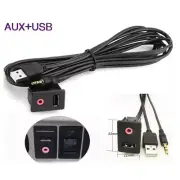 Universal Car Dashboard Mount USB AUX Socket Extension Cable Panel Adapter Kit (for: Subaru)