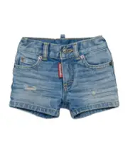 Dsquared2 Kids Logo Patch Denim Shorts 18M Blue