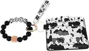 [DEARMAMY] Stylish Leather Clutch Beaded Wristlet Wallet Purse Credit Card Holder Small Wallet