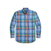 Polo Ralph Lauren Mens SZ 3XL-big Oxford Button UP Shirt Classic-Fit Blue Plaid