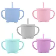 Baby Feeding Straw Bottle Toddler Learning Drinking Silicone Sippy Cup Drinkware