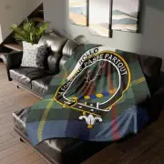 Rollo Clan Tartan Blanket – Scottish Crest Throw, Soft & Cozy