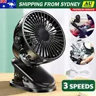 Portable 360° Mini Fan Travel USB Rechargeable Clip On Desk Pram Car Cooling Fan