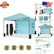 Cyan 10'x10' Vented Canopy Tent with Sidewall & Pockets for Parties & Camping