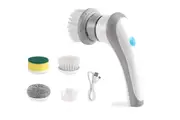 Rechargeable Electric Spin Scrubber for Bathroom Bathtub Kitchen Portable Scrubber with 3 Replaceable Brushes