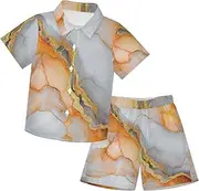 [Caihoyu] Big Boy Short Sleeve Button Down Shirt Shorts Gentleman Outfits Toddler Baby Boy Outfit Infant Little Boy Gift