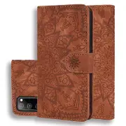 Wallet Case For Samsung Galaxy S20 FE Premium PU Leather Flip Cover Mandala Brown