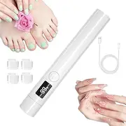 LED Nail Lamp Pen - 180mAh UV Pen | ABS UV Nail Lamp with 4 silicone tips | Rechargeable Pen-Shaped Nail Dryer, Portable Nail Lamp Quick Dry for Gel Polish, Nail Polish