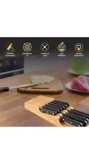 Zulay Bamboo 16 Knife Block Drawer Organizer Storage Universal Fit