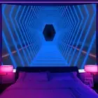 Large Wall Art Blacklight Poster UV Reactive Tapestry Wall Hanging Backgrounds