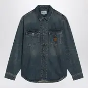 [Carhartt WIP] Lincoln Shirt Jac Blue Worn Used Washed S Blue