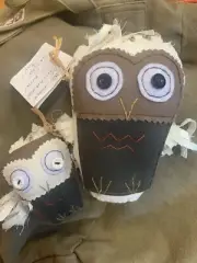 Mumma Owl And Owlet - Hand Made From Recycled Fabric. Individual And Unique
