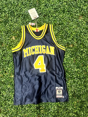 New Mens Mitchell & Ness NCAA AUTHENTIC Chris Webber Michigan 91 92 Jersey XL 48